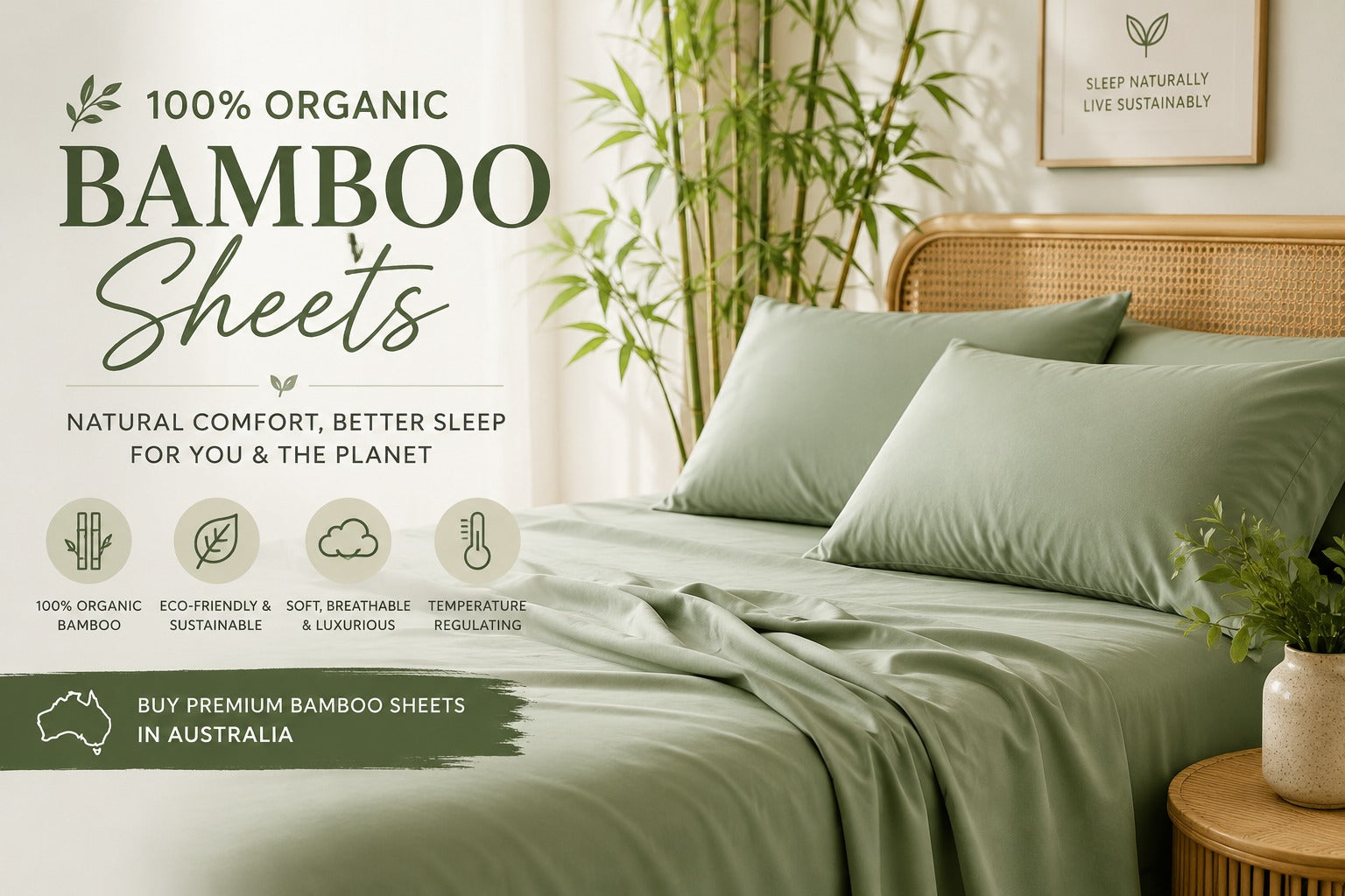 Buy 100% Organic Bamboo Sheets in Australia: Enjoy Cooler Nights and Sustainable Comfort